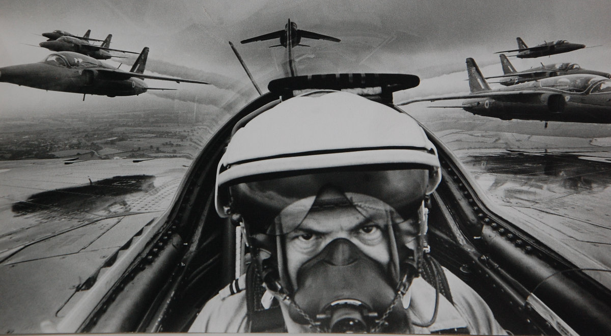The Red Arrows aerobatic team in formation